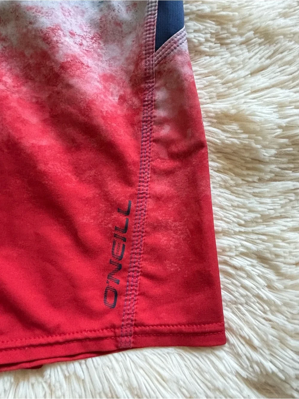 O'Neill Blue White Red Ombre Swim Board Shorts size 30